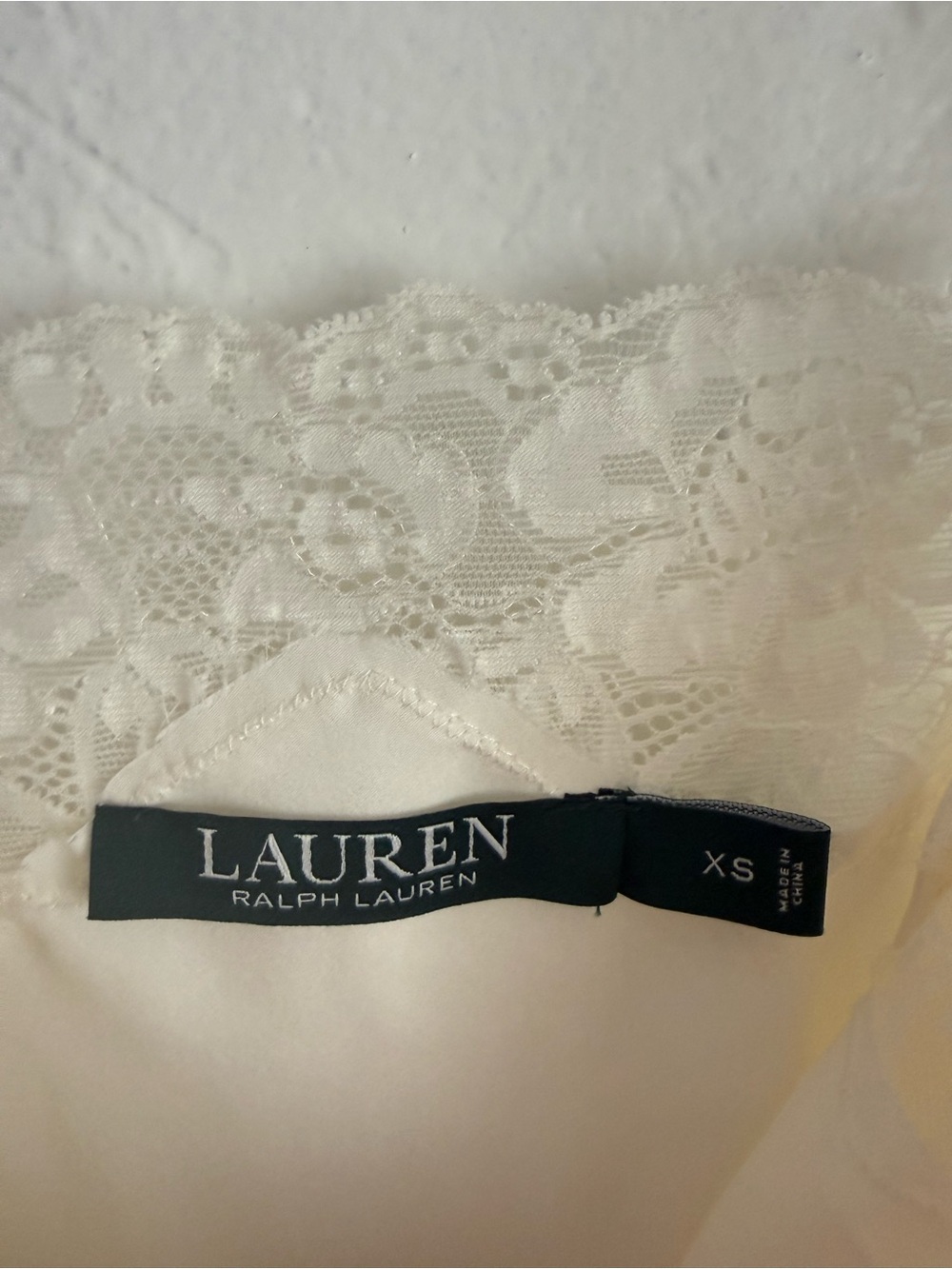 Lauren Ralph Lauren Bridal Satin Lace Chemise XS Ivory Night Cami Dress Elegant - Picture 6 of 6